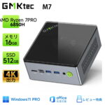 <span class="title">【1位交代】【25%OFFクーポンあり】GMKtec M7【AMD Ryzen 7 PRO 6850H 16GB+512GB】最大4.70GHz ミニPC Windows11Pro 4画面出力 2.5GbpsLAN WiFi6 HDMI 省エネ 小型パソコン オフィス ゲーミングpc 最大TDP70W ミニPC Ryzen みにpc OCuLink minipc 最大18か月保証 レビュー特典付き（楽天リアルタイムランキング）</span>