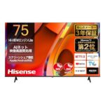 <span class="title">超特価！22%オフ！75V型4Kスマートテレビが今だけお買い得！</span>